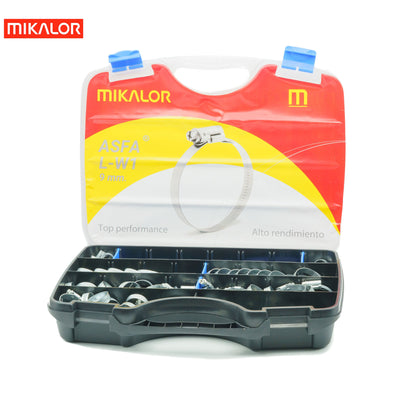 Mikalor ASFA-L Worm Drive Assortment Box | Zinc Plated W1 | 110pcs