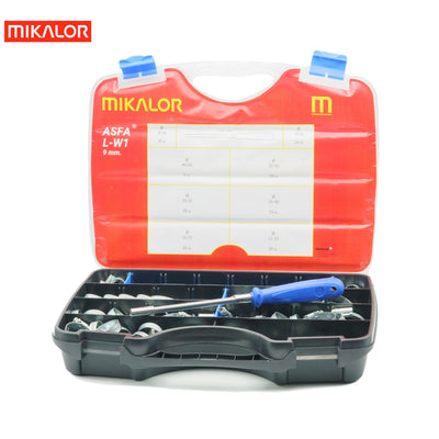 Mikalor ASFA-L Worm Drive Assortment Box | Zinc Plated W1 | 110pcs