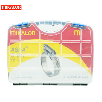 Mikalor ASFA-S Worm Drive Assortment Box | Zinc Plated W1 | 73pcs