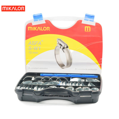 Mikalor ASFA-S Worm Drive Assortment Box | Zinc Plated W1 | 73pcs