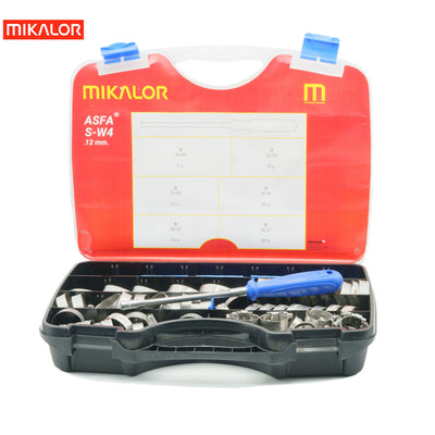 Mikalor ASFA-S Worm Drive Assortment Box | AISI 304 W4 | 73pcs