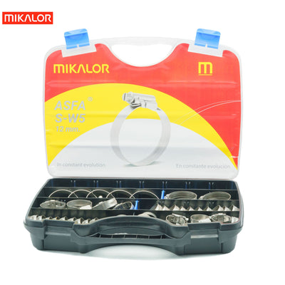 Mikalor ASFA-S Worm Drive Assortment Box | AISI 316 W5 | 73pcs