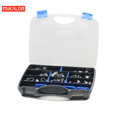 Mikalor P Clip Assortment Kit | DIN 3016 | Zinc Plated Steel W1 | 62 pcs