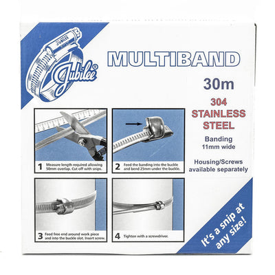 Jubilee | Multiband Worm Drive Hose Clamp DIY Kit | 11mm Wide | W4 304SS | Choice of Screws 30m - 100 ft Reel - HCL Fasteners EU - Image 18