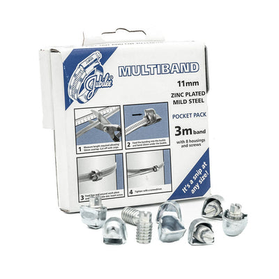 Jubilee | Multiband Worm DriveHose Clamp DIY Kit | 11mm Wide | W1 Zinc Plated | Screw, Quick Release, or Hex Head Pocket Pack - HCL Fasteners EU - Image 1