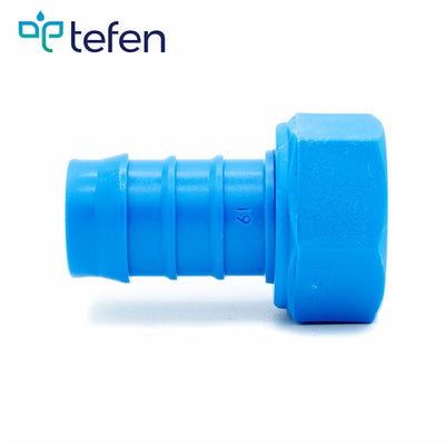 Tefen PA66 Blue BSP 3/4" Fem Swivel Conn/Conical Seal - 10mm-HCL Clamping UK/Europe