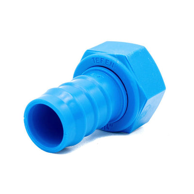 Tefen PA66 Blue BSP 3/8" Fem Swivel Conn/Conical Seal - 5mm-HCL Clamping UK/Europe