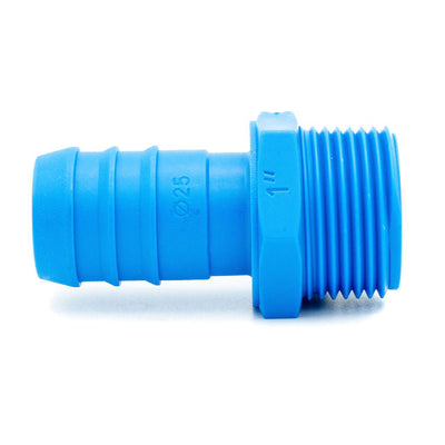 Tefen PA66 Blue BSPT 1/2" Male Connector - Fits 6mm Hose ID-HCL Clamping UK/Europe