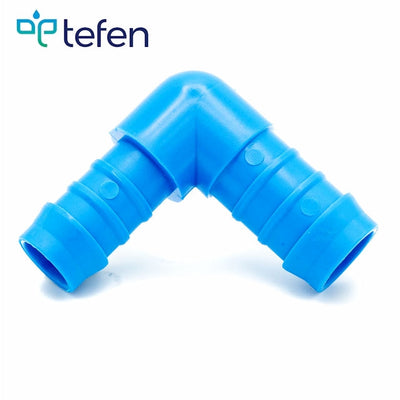 Tefen PA66 Blue Reducing Elbow Conn - Fits 19mm & 16mm Hose ID-HCL Clamping UK/Europe