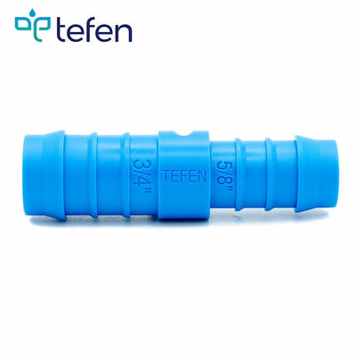 Tefen PA66 Blue Reducing Hose Conn - Fits 19mm & 16mm Hose ID-HCL Clamping UK/Europe