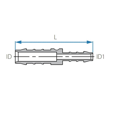 New - Tefen | Straight Reducing Hose Connector | Blue PA66