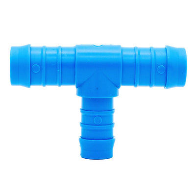 Tefen PA66 Blue Reducing T Hose Conn - Fits 14mm & 12mm Hose ID-HCL Clamping UK/Europe