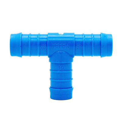 Tefen PA66 Blue Union T Hose Conn - Fits 5mm Hose ID-HCL Clamping UK/Europe