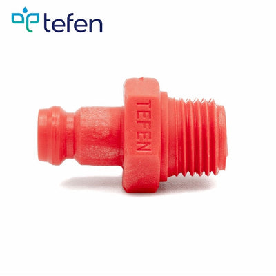 Tefen PA66 Red Plug -External Thread Male 1/4" BSPT-HCL Clamping UK/Europe