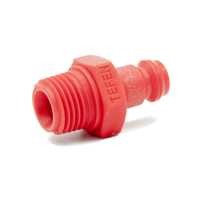 Tefen PA66 Red Plug -External Thread Male 1/4" BSPT-HCL Clamping UK/Europe