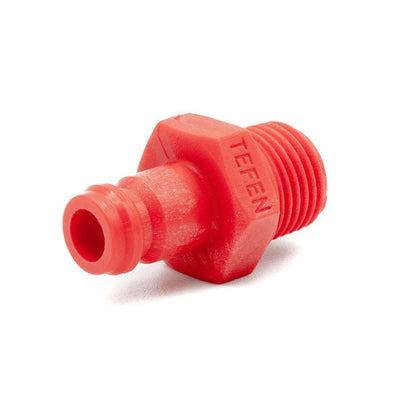 Tefen PA66 Red Plug -External Thread Male 1/4" BSPT-HCL Clamping UK/Europe