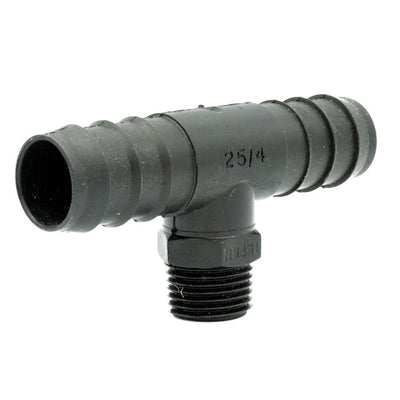 Tefen PP Black BSPT 3/8" Male Branch T Conn - Fits 16mm OD Hose-HCL Clamping UK/Europe