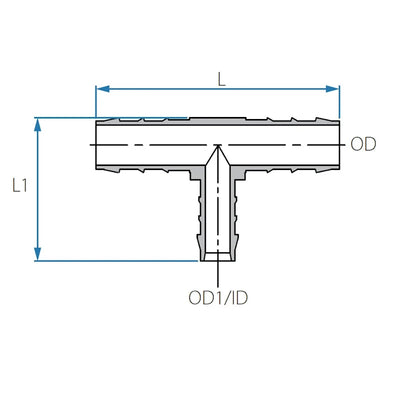 New - Tefen | T/Branch Reducing Hose Connector | Black PP