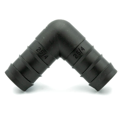 Tefen PP Black Union Elbow Hose Conn - Fits 12mm OD Hose-HCL Clamping UK/Europe