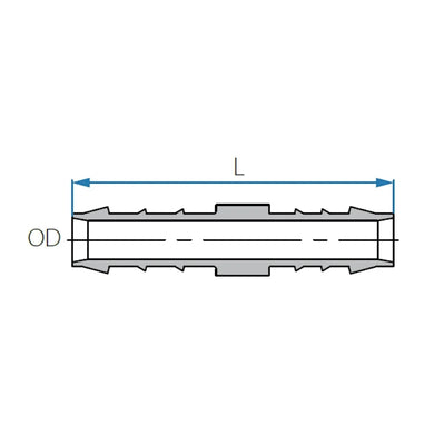 New - Tefen | Straight Union/Equal Hose Connector | Black PP