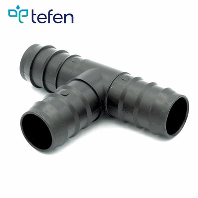 Tefen PP Black Union T Hose Connector Fits 25mm OD Hose-HCL Clamping UK/Europe