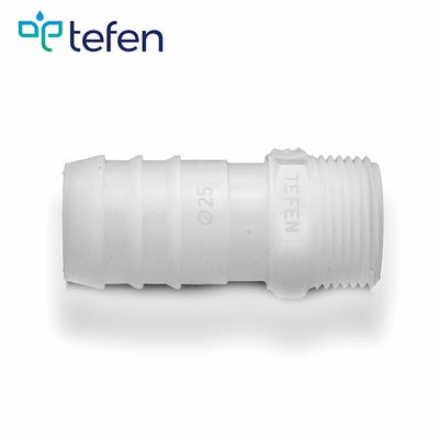 Tefen PVDF Male 1/8" BSPT Hose Conn White Fits 4mm Hose ID-HCL Clamping UK/Europe