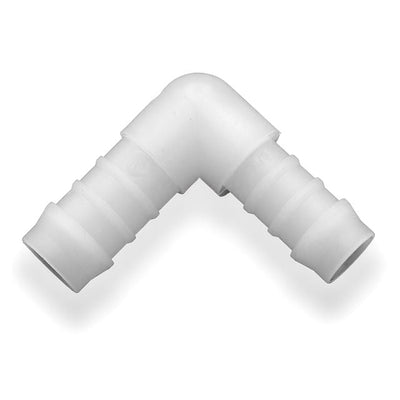 Tefen PVDF Reducing Elbow Hose Conn White Fits 10 & 8mm Hose ID-HCL Clamping UK/Europe