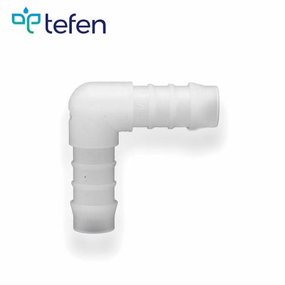 Tefen PVDF Union Elbow Hose Conn White Fits 6mm Hose ID-HCL Clamping UK/Europe