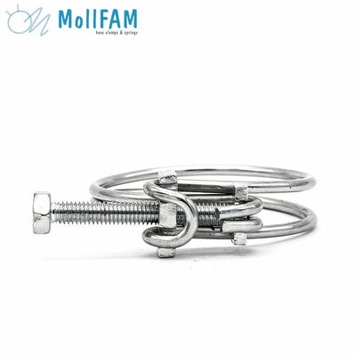 Double Wire Screw Hose Clamp - 195-210mm - Zinc Plated Steel