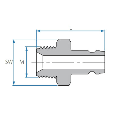 Tefen PA66 Red Plug -External Thread Male 1/4" BSPT