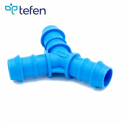 Tefen PA66 Blue Y Hose Connector - Fits 4mm Hose ID