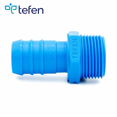 Tefen PA66 Blue BSPT 1/4" Male Connector - Fits 4mm Hose ID