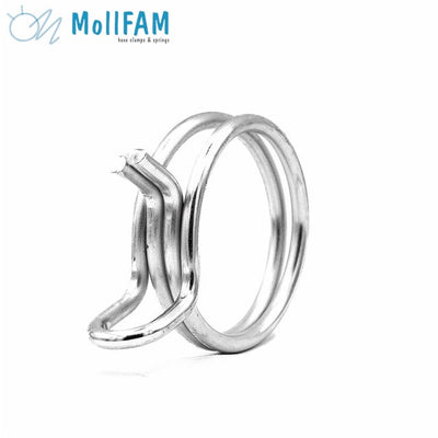 Double Wire Hose Clamp - 13.6-14.4mm - Zinc Plated Steel