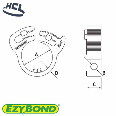 Ezybond Earth Clamp - 15mm Pipe - 2.5-6 mm Cable