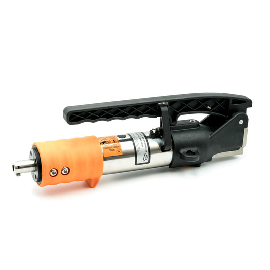Silver and black 32mm Smart Band 1001 tension control tool with an orange grip and black handle.