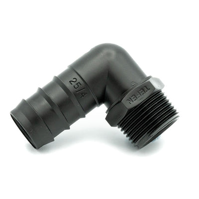 New - Tefen | BSPT Male Elbow Connector | Black PP