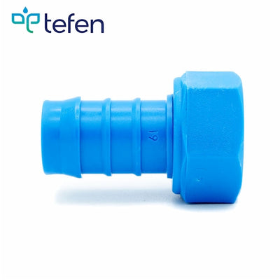 Tefen PA66 Blue BSP 1/4" Fem Swivel  Conn/Conical Seal - 4mm