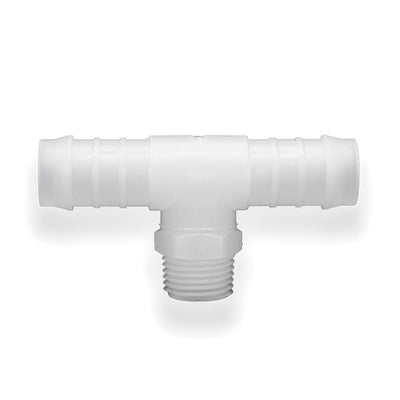 Tefen | BSPT Male T/Branch Hose Connector | White PVDF