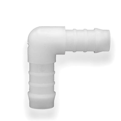 Tefen | Elbow Reducing Hose Connector | White PVDF