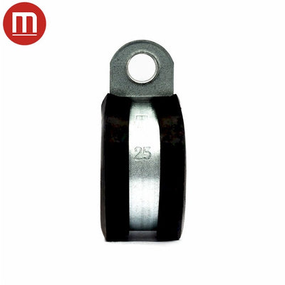 Metal P Clip (Rubber Lined) - Max Dia-15mm - Width-20mm