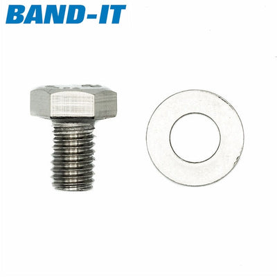 Band-It | Sign Fixing Bracket Bolts | Mini Bolt 8mm x 12mm (+Washer) | 201 Stainless Steel - HCL Fasteners EU - Image 2