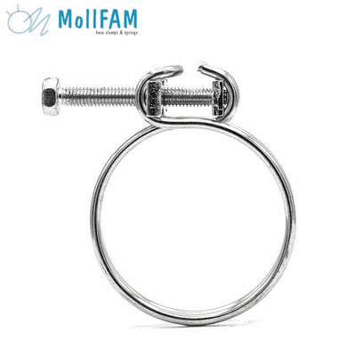 Double Wire Screw Hose Clamp - 11.5-14mm - Zinc Plated Steel-HCL Clamping UK/Europe