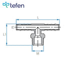 Tefen | BSPT Male T/Branch Hose Connector | White PVDF