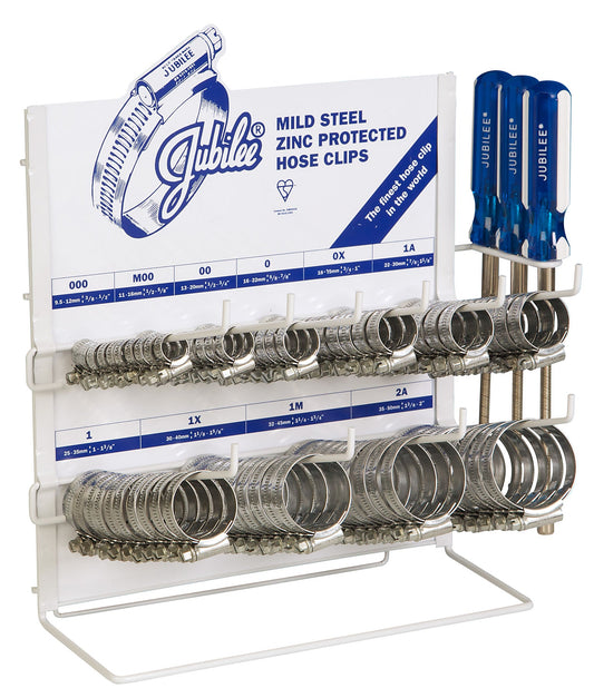 Jubilee Clip Dispenser Zinc Plated Steel 100pcs-HCL Clamping UK/Europe