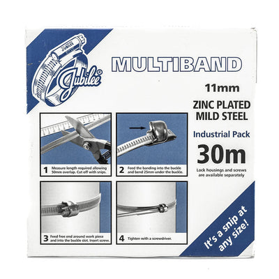 Jubilee | Multiband Worm DriveHose Clamp DIY Kit | 11mm Wide | W1 Zinc Plated | Screw, Quick Release, or Hex Head 30m - 100 ft Reel - HCL Fasteners EU - Image 9