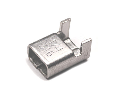 Metal Banding Buckle - 1/4 inch - W: 6.4mm - 201SS-HCL Clamping UK/Europe