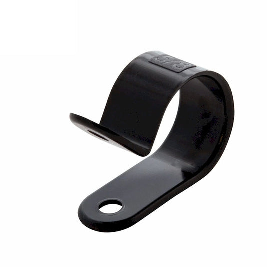 Nylon (Plastic) P Clips - W: 12.7mm - Max Dia: 22.0mm - Black-HCL Clamping UK/Europe