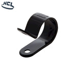 Nylon (Plastic) P Clips - W: 12.7mm - Max Dia: 3.2mm - Black-HCL Clamping UK/Europe