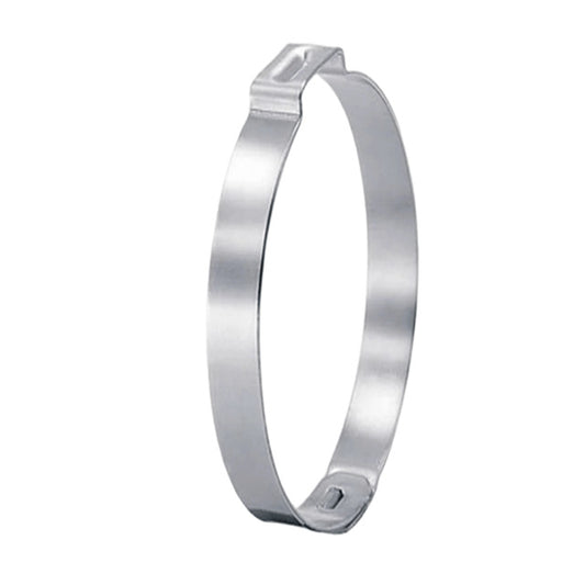 Stainless steel Oetiker single ear hose clamp with mechanical interlock, 48.4-51.5mm.