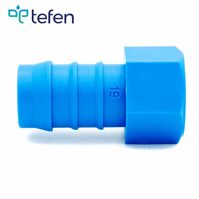 Tefen PA66 Blue BSPT 1/2" Female Connector - Fits 19mm Hose ID-HCL Clamping UK/Europe